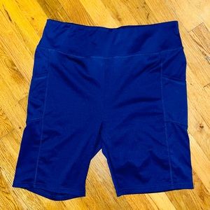 NAVY BLUE PLUS SIZE BIKER SHORTS